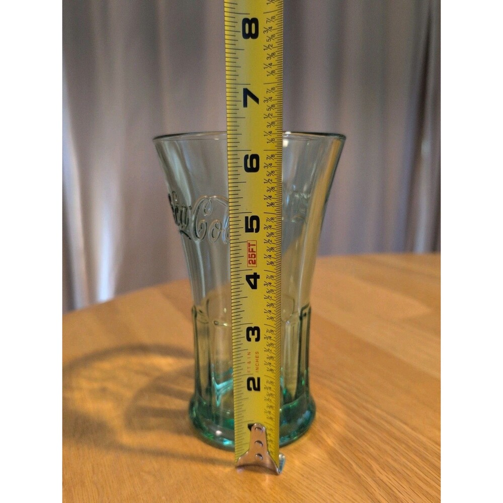 Vintage Libbey Coca Cola Glasses Green Flared Heavy 16oz Tumblers Set of 6 - Picture 8 of 8